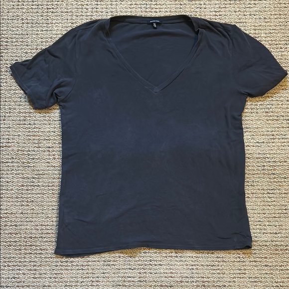 R13 Black V-neck Relaxed Short Sleeve T-Shirt - Picture 9 of 9